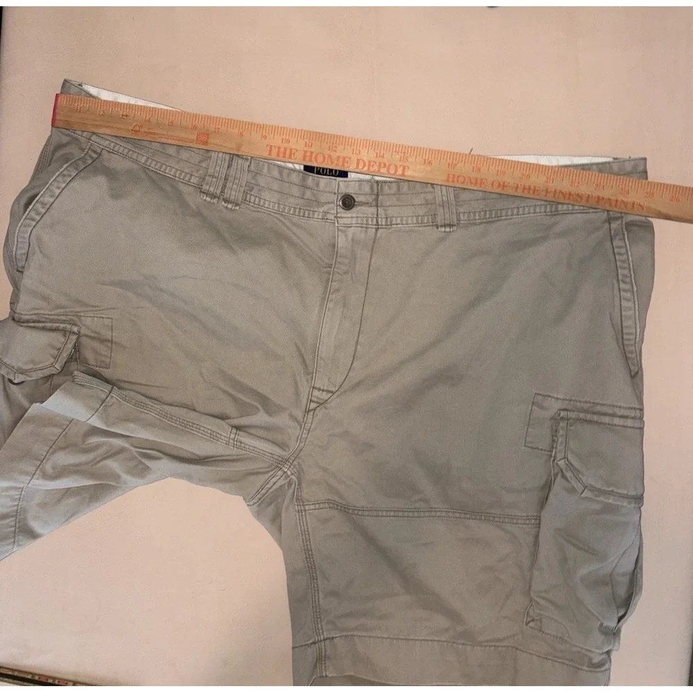 Polo Ralph Lauren Beige Khaki Cargo Shorts Men's 52B Big Y2K Baggy